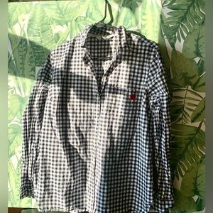 Large cute Button Down with heart detail on pocket